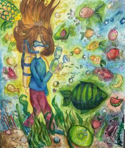 Underwater Where Fruit Fish Live